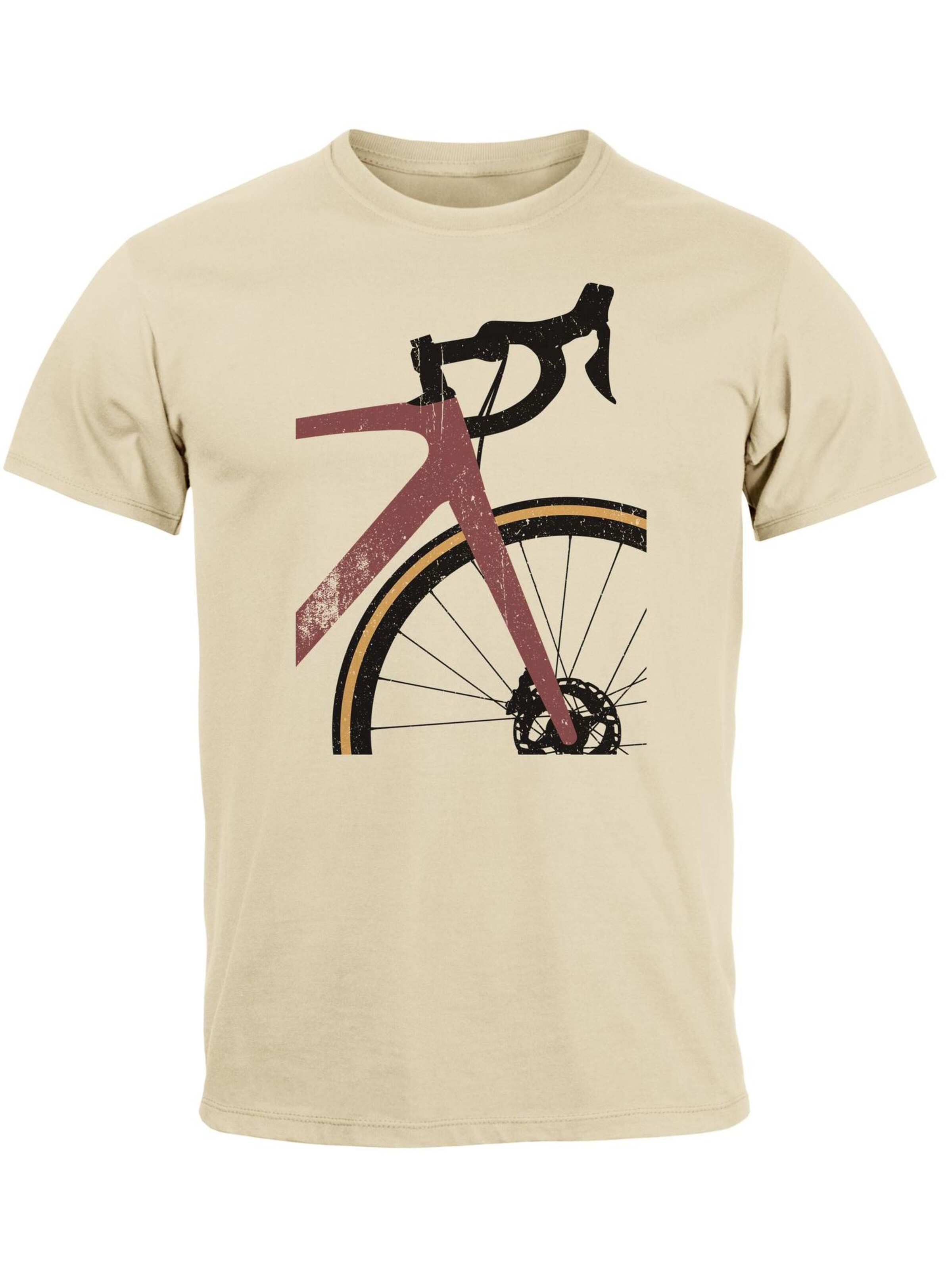 Neverless Shirt 'Rennrad'‌ in Beige: Vorderseite