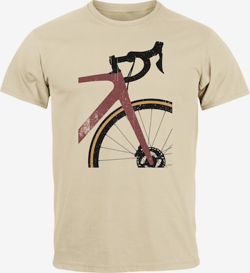 Neverless Shirt 'Rennrad' in Beige: Vorderseite