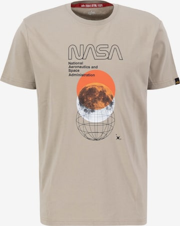 ALPHA INDUSTRIES Shirt 'NASA Orbit' in Beige: front