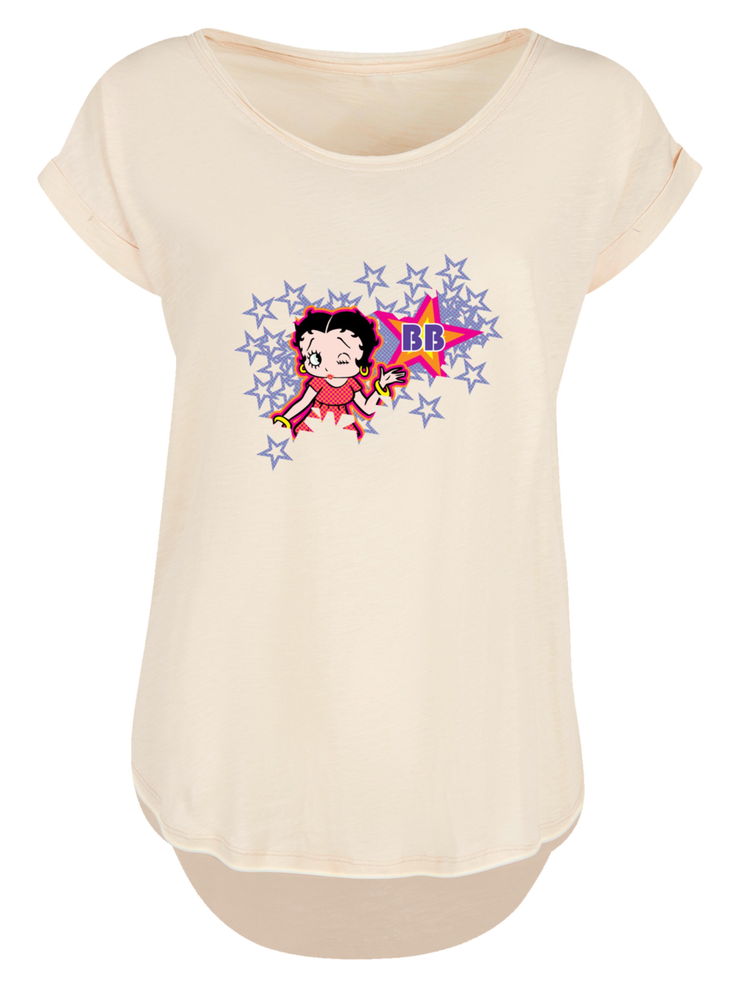 F4NT4STIC Shirt 'Betty Boop Purple Stars And Dots' in Beige: front