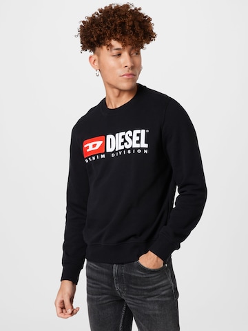 DIESEL Sweatshirt 'GINN' in Black: front