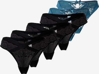 Hunkemöller Slip 'Bisi' en pétrole / noir, Vue avec produit