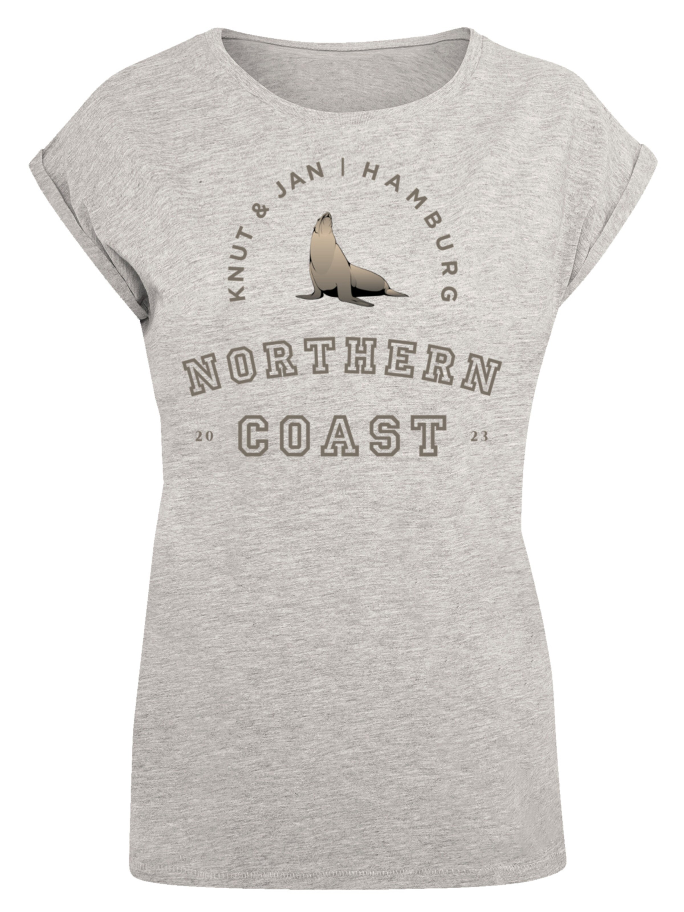 F4NT4STIC Shirt 'Robbe Knut & Jan Hamburg' in Grijs: voorkant