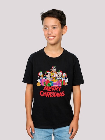 T-Shirt 'Micky Maus Weihnachten' F4NT4STIC en noir : devant