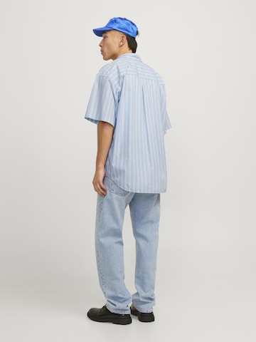 JACK & JONES Comfort fit Button Up Shirt in Blue
