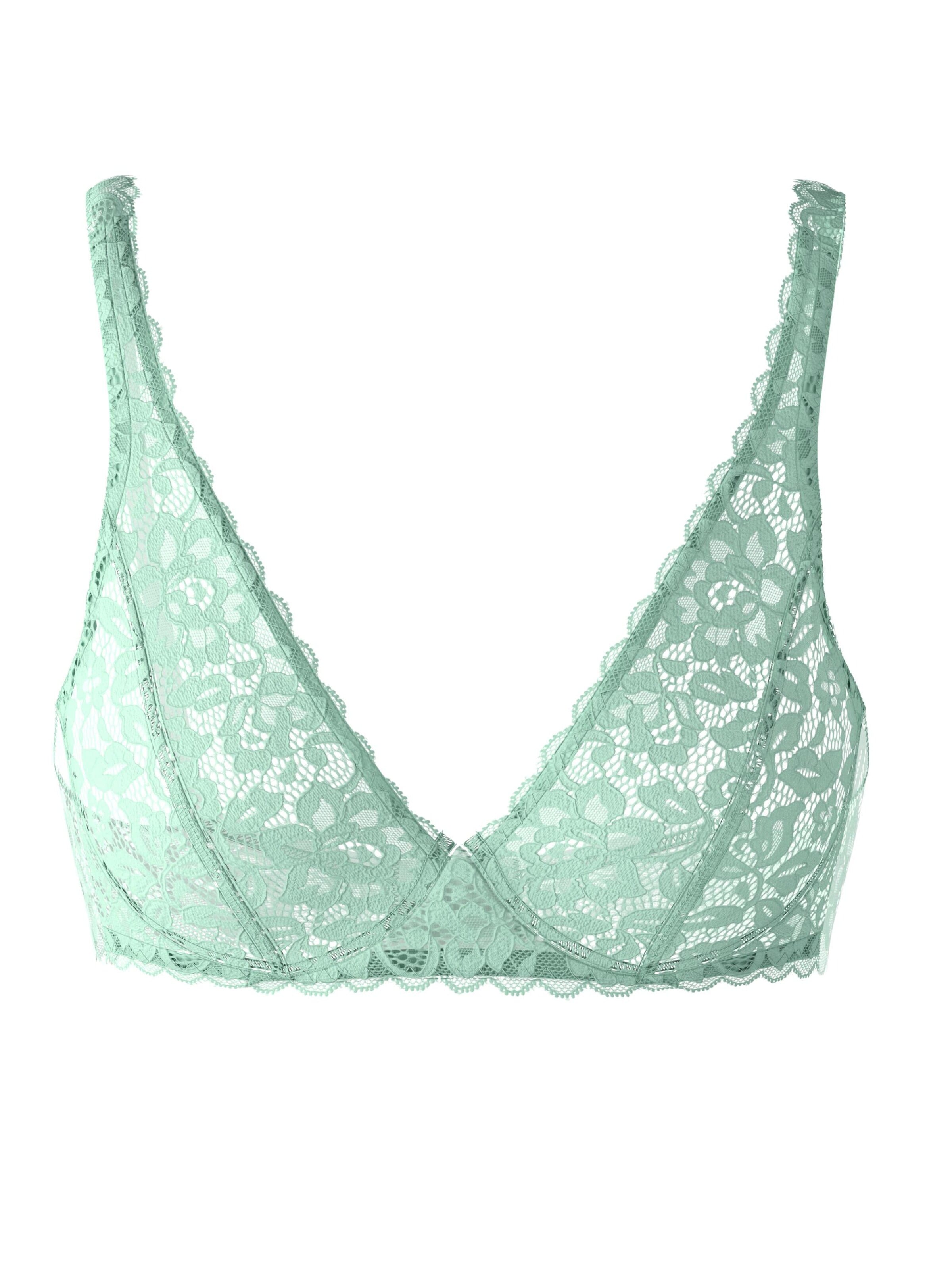 CALIDA Bustier BH 'Natural Comfort Lace' in Groen: voorkant