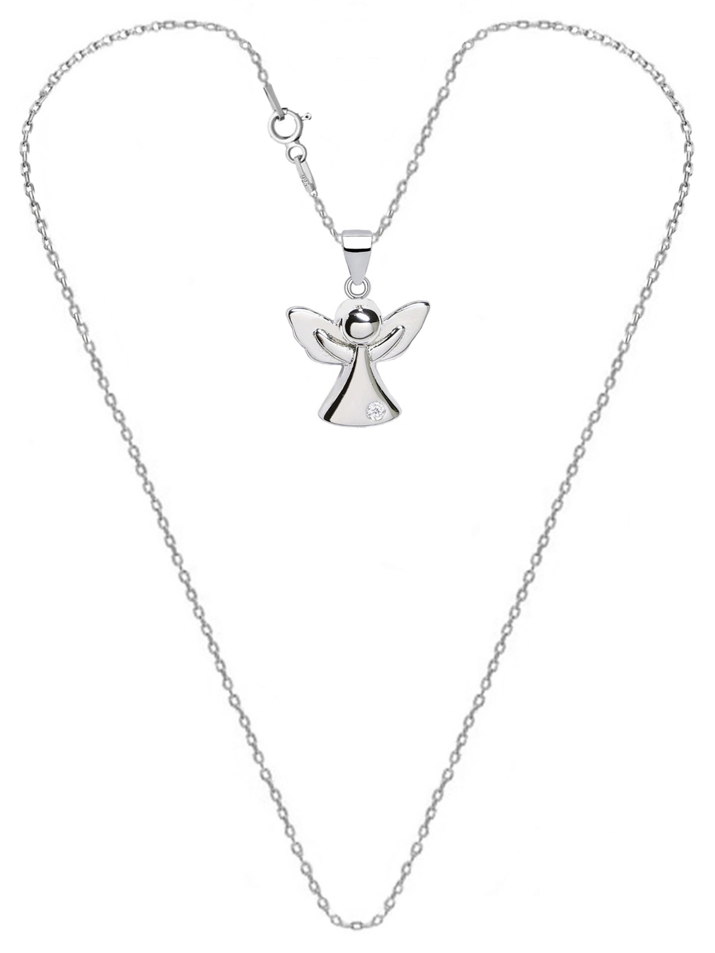 Goldene Hufeisen Kette 'Schutzengel'‌‌‌‌‌‌ in Silber: Vorderseite