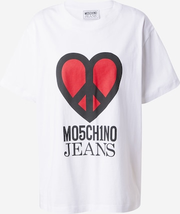 Moschino Jeans Тениска в бяло: отпред