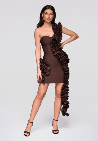 Robe de soirée Ombre en marron : devant