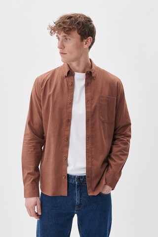 Matinique Regular fit Button Up Shirt 'Trostol' in Brown: front