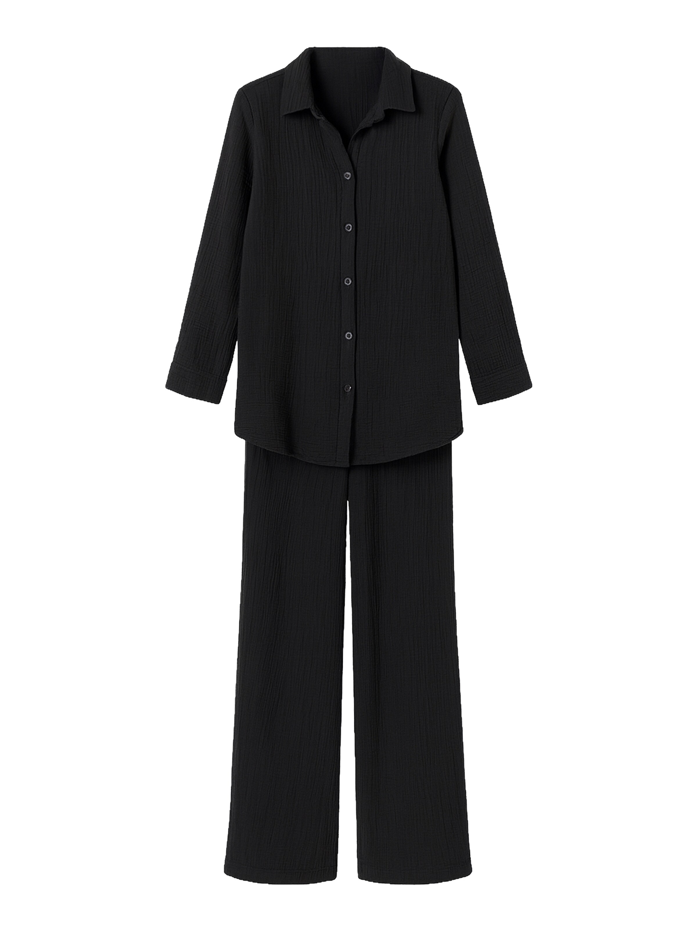 Elara Hausanzug in Schwarz: Vorderseite