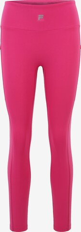 Skinny Pantalon de sport 'RAGA' FILA en rose : devant