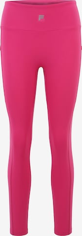 Skinny Pantalon de sport 'RAGA' FILA en rose : devant