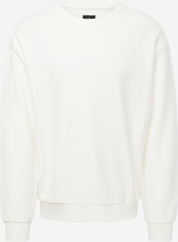 Sweat-shirt QS en blanc : devant