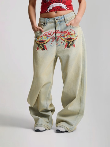 Ed Hardy Свободный крой Джинсы в Синий: спереди