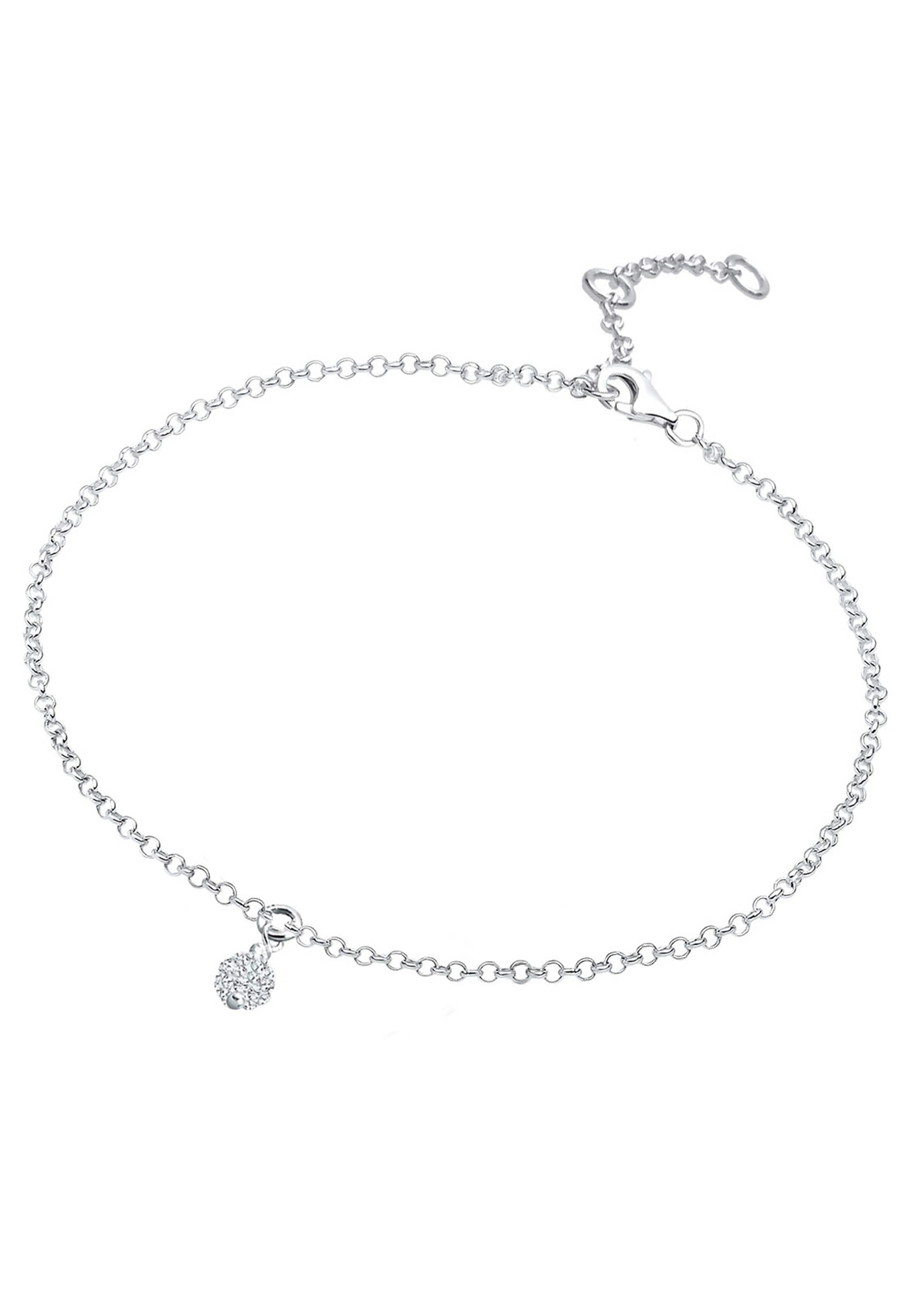 ELLI Armband 'Glitzer Kugel' in Zilver