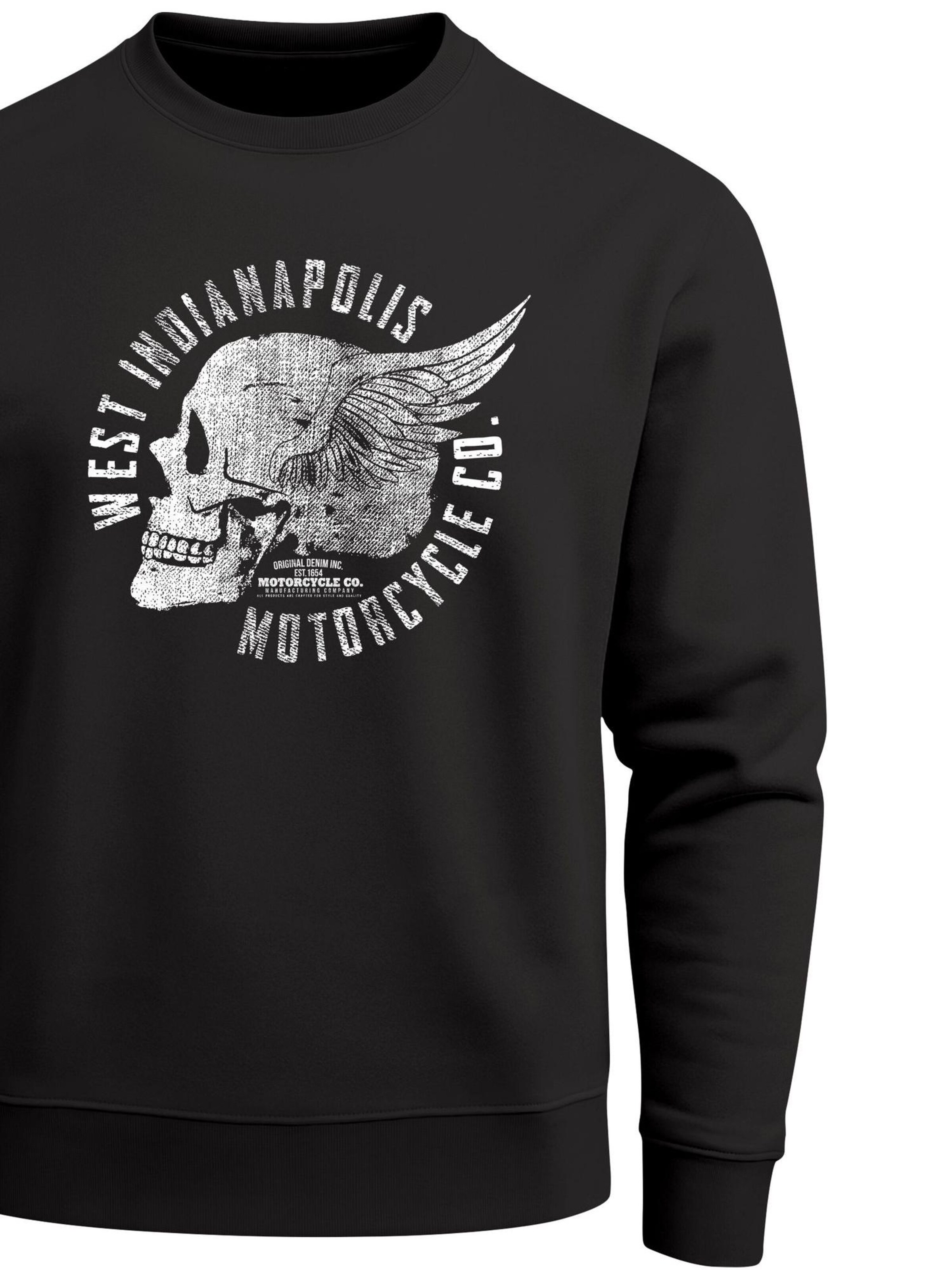 Neverless Sweatshirt 'Wing Skull'‌‌‌‌‌‌ in Schwarz