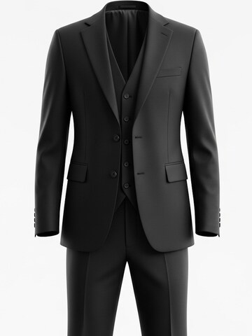 Keskin Collection Regular Anzug 'Designer Anzug 3 tlg Grau Schwarz Dunkelblau' in Schwarz