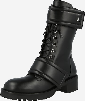 PATRIZIA PEPE Lace-Up Boots in Black: front