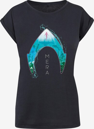 ABSOLUTE CULT T-shirt 'Aquaman - Mera Ocean' en bleu marine / bleu cyan / vert / blanc, Vue avec produit
