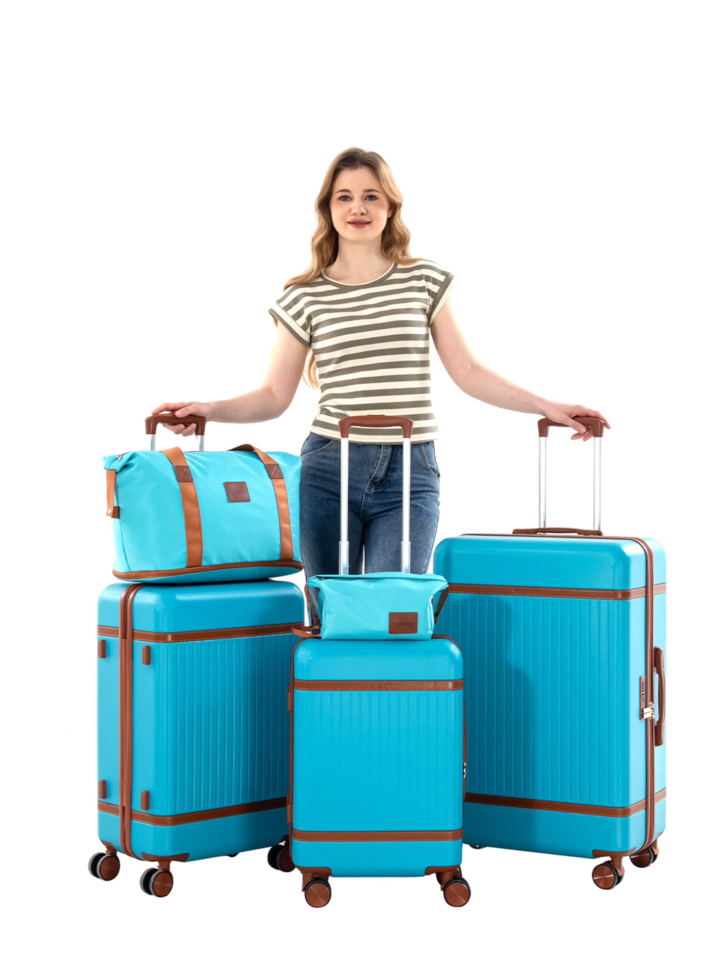 Vallsero Kofferset 'LG4 — VALLSERO Riviera 5-teiliges Kofferset'‌‌‌‌‌‌‌ in Blau: Vorderseite