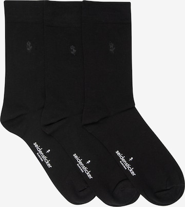 SEIDENSTICKER Socks 'Schwarze Rose' in Black: front