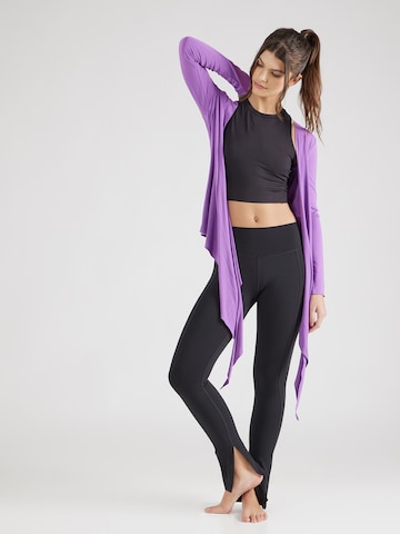 CURARE Yogawear Αθλητική πλεκτή ζακέτα σε λιλά: μπροστά
