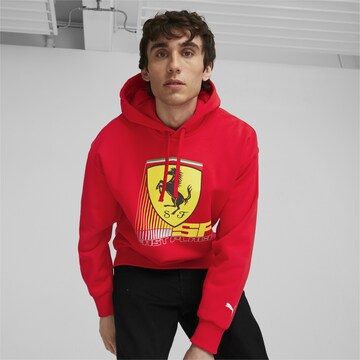 PUMASportska sweater majica 'Scuderia Ferrari Race CBS Motorsport' - crvena boja: prednji dio