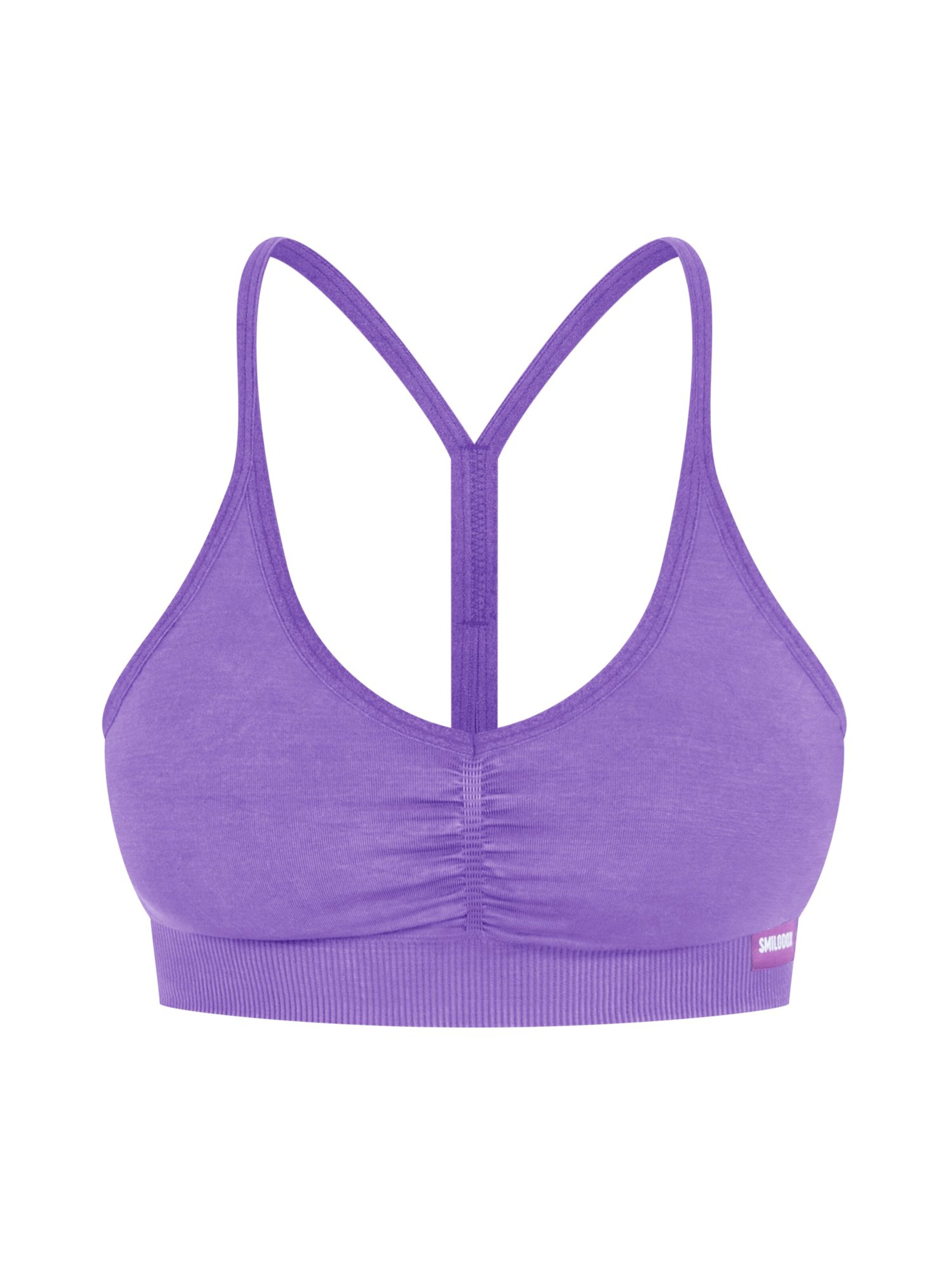 Smilodox Bralette Sports top ' Batik Scrunch ' in Purple: front