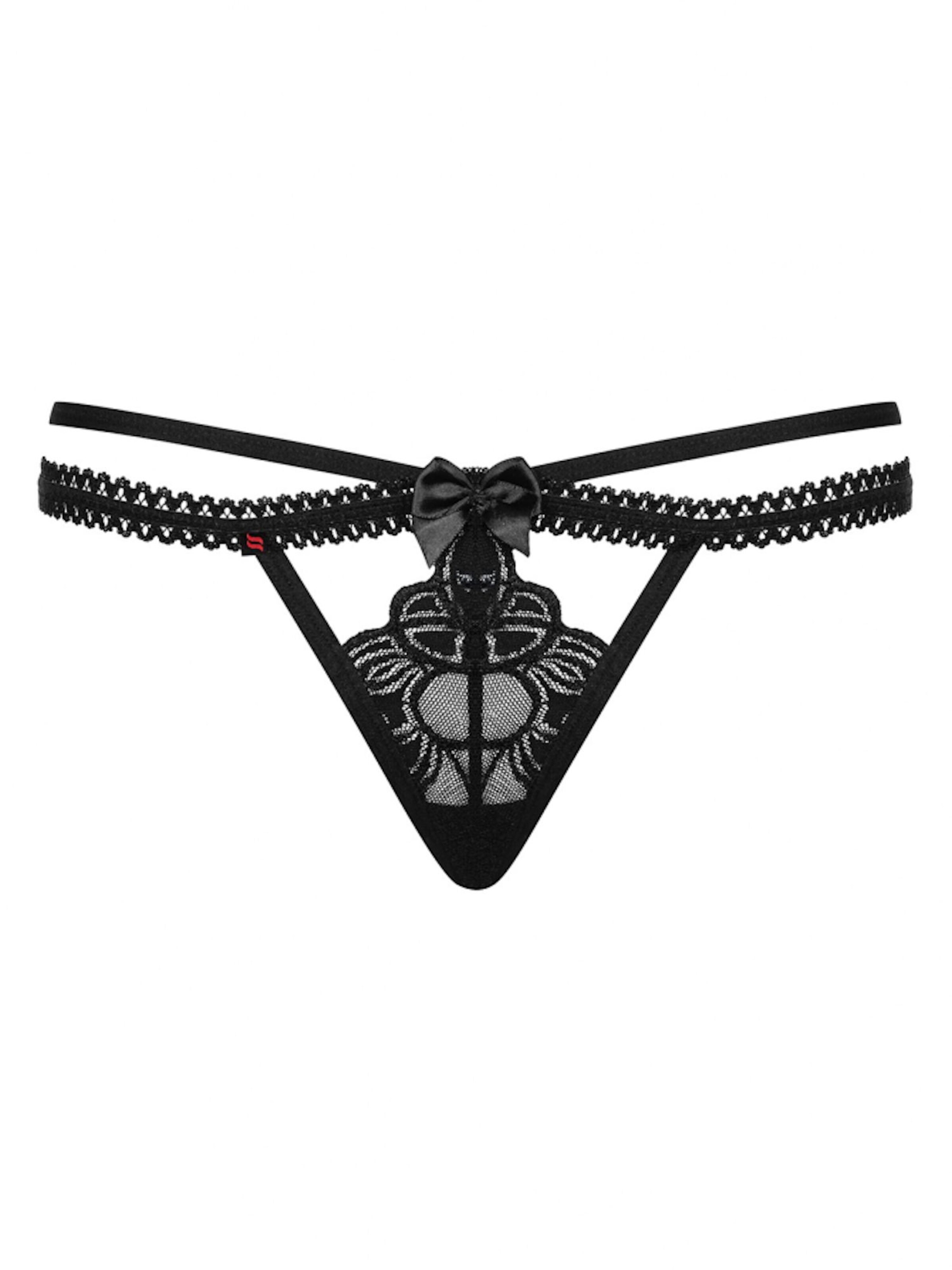 Obsessive Thong 'Wonderia' in Black: front
