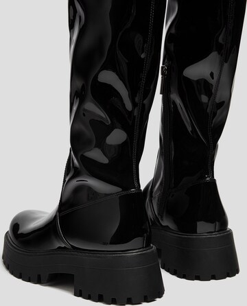 Pull&Bear Over the Knee Boots in Black