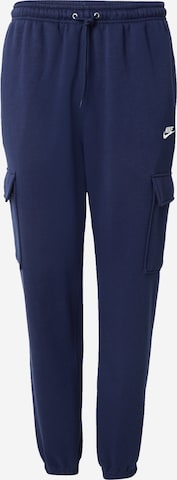 Nike SportswearTapered Cargo hlače 'CLUB' - plava boja: prednji dio