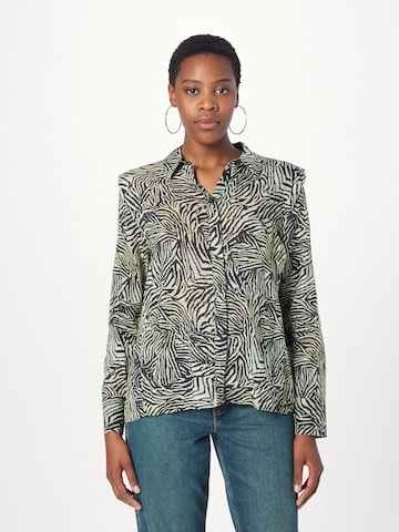 comma casual identity Blouse in Groen: voorkant