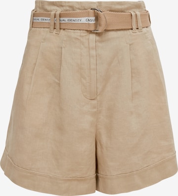 comma casual identity Wide Leg Shorts in Beige: predná strana