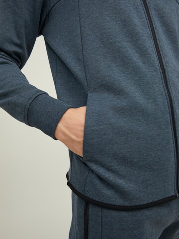 JACK & JONES Zip-Up Hoodie 'Air' in Blue