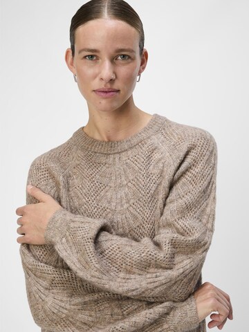OBJECT Sweater 'OBJFLORA' in Brown