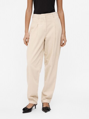 OBJECT Regular Pleat-Front Pants in White: front