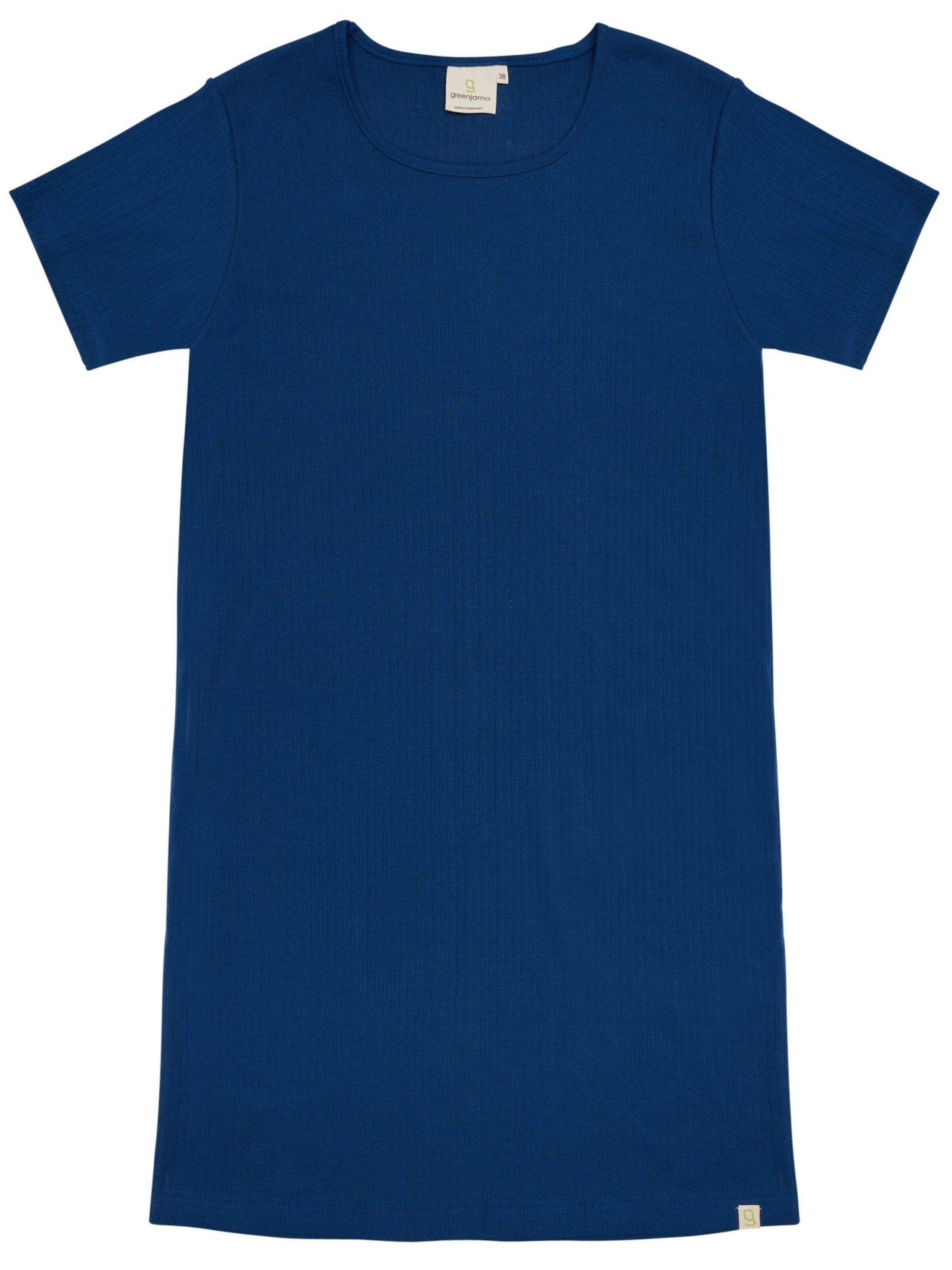 greenjama Nachthemd 'Derby-Rib'‌‌‌‌‌‌ in Blau: Vorderseite