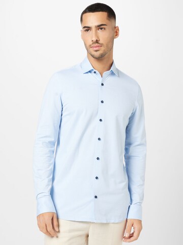 OLYMP Slim fit Overhemd in Blauw: voorkant