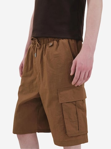 Giesto Wide leg Trousers 'Shorts' in Brown: front