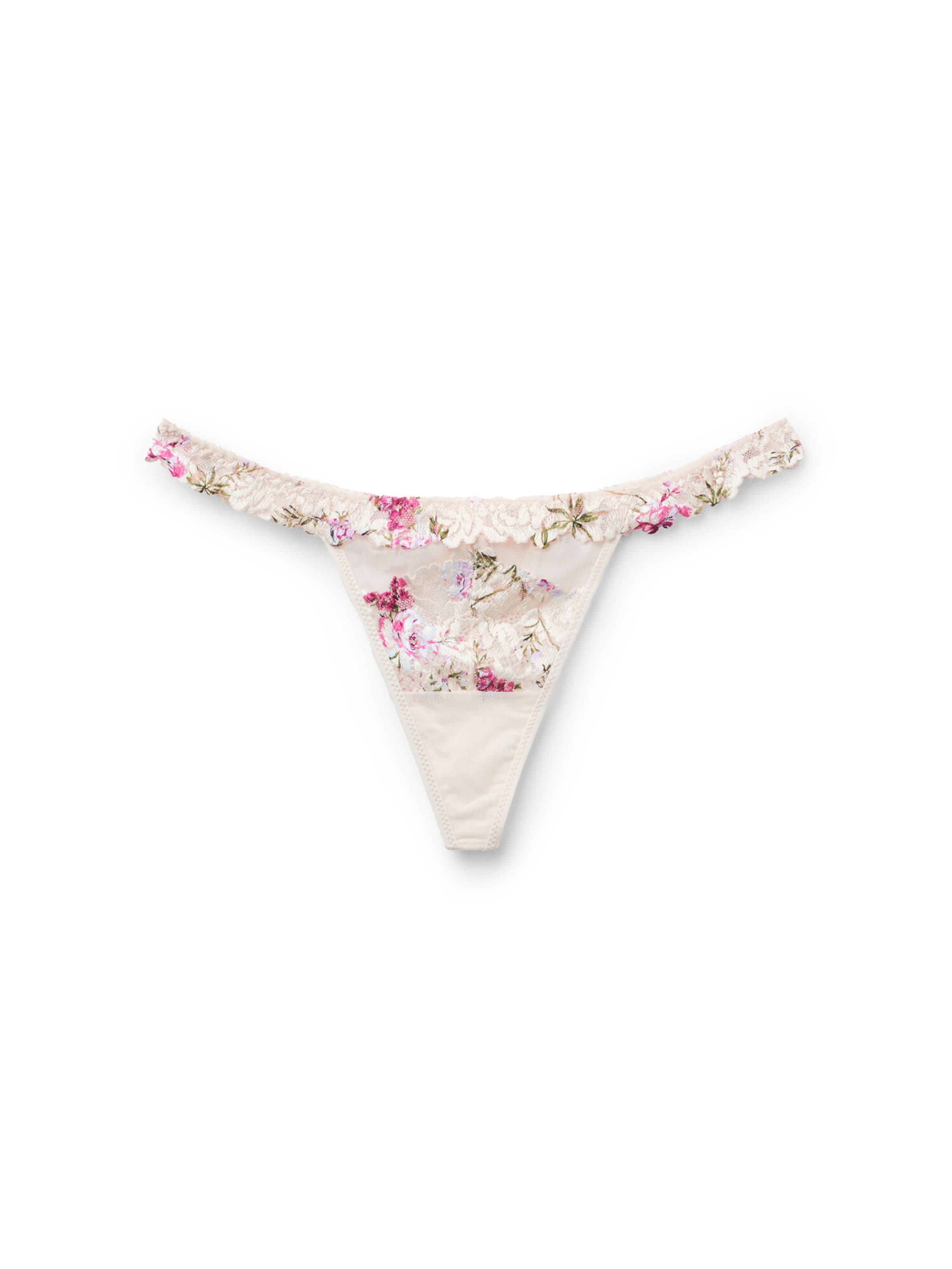 INTIMISSIMI Thong 'Pretty Flowers' in Beige: front