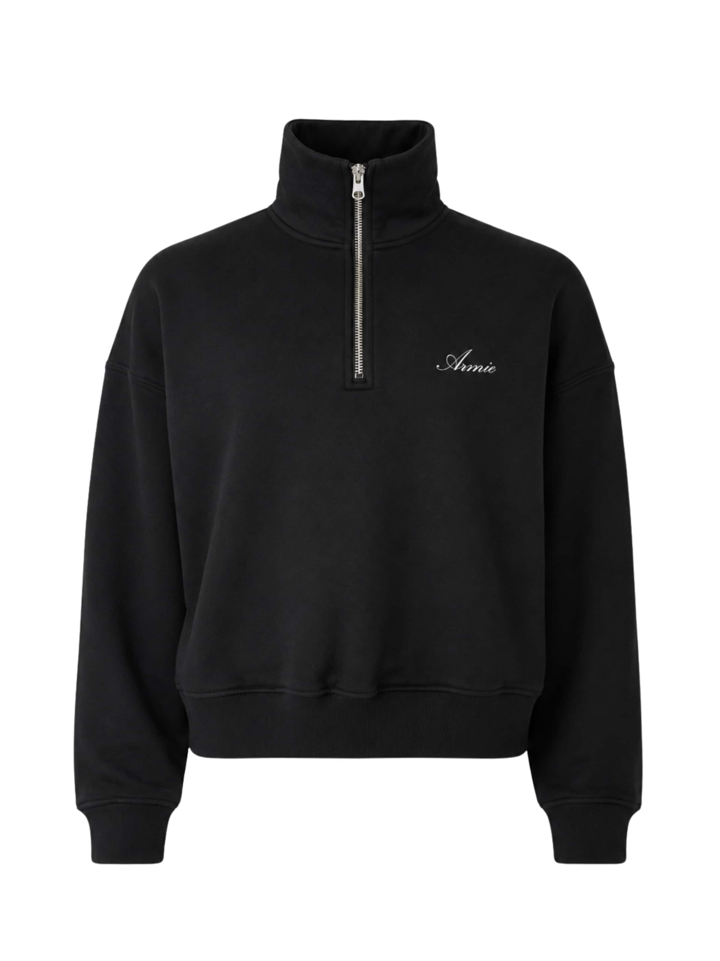 ARMIE Sweatshirt 'The Charlie Half-Zip Sweatshirt' i sort: forside