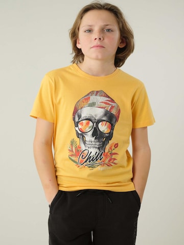 T-Shirt 'Jek' Deeluxe en jaune : devant
