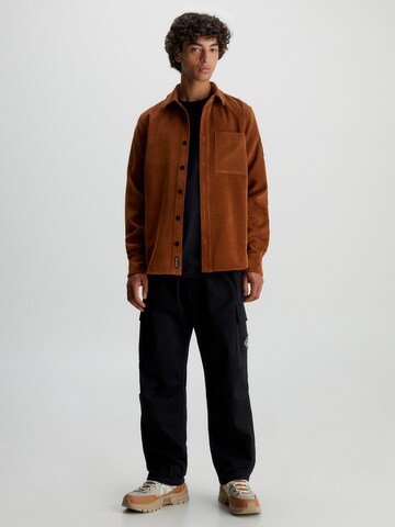 Calvin Klein Jeans Regular fit Button Up Shirt in Brown