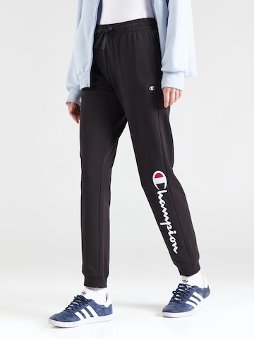 Champion Authentic Athletic Apparel Tapered Pants in Black: front