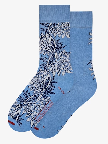 MuseARTa Socken 'William Morris - Tulpe und Weide' in Blau: Vorderseite