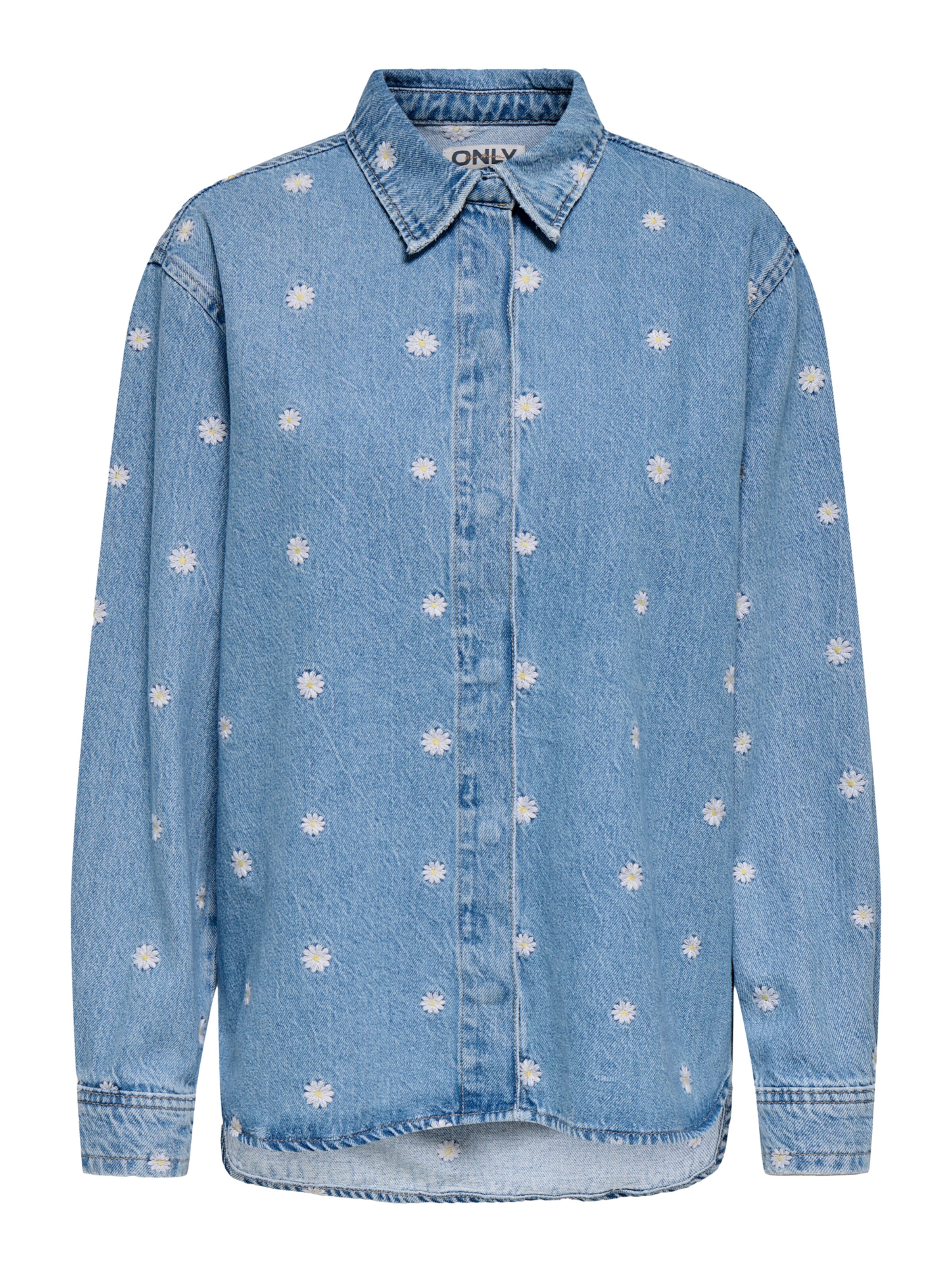 ONLY Blouse 'ONLVERA' in de kleur Blauw denim / Wit, Productweergave