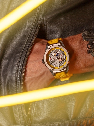 Montre à affichage analogique Lotus en jaune : devant