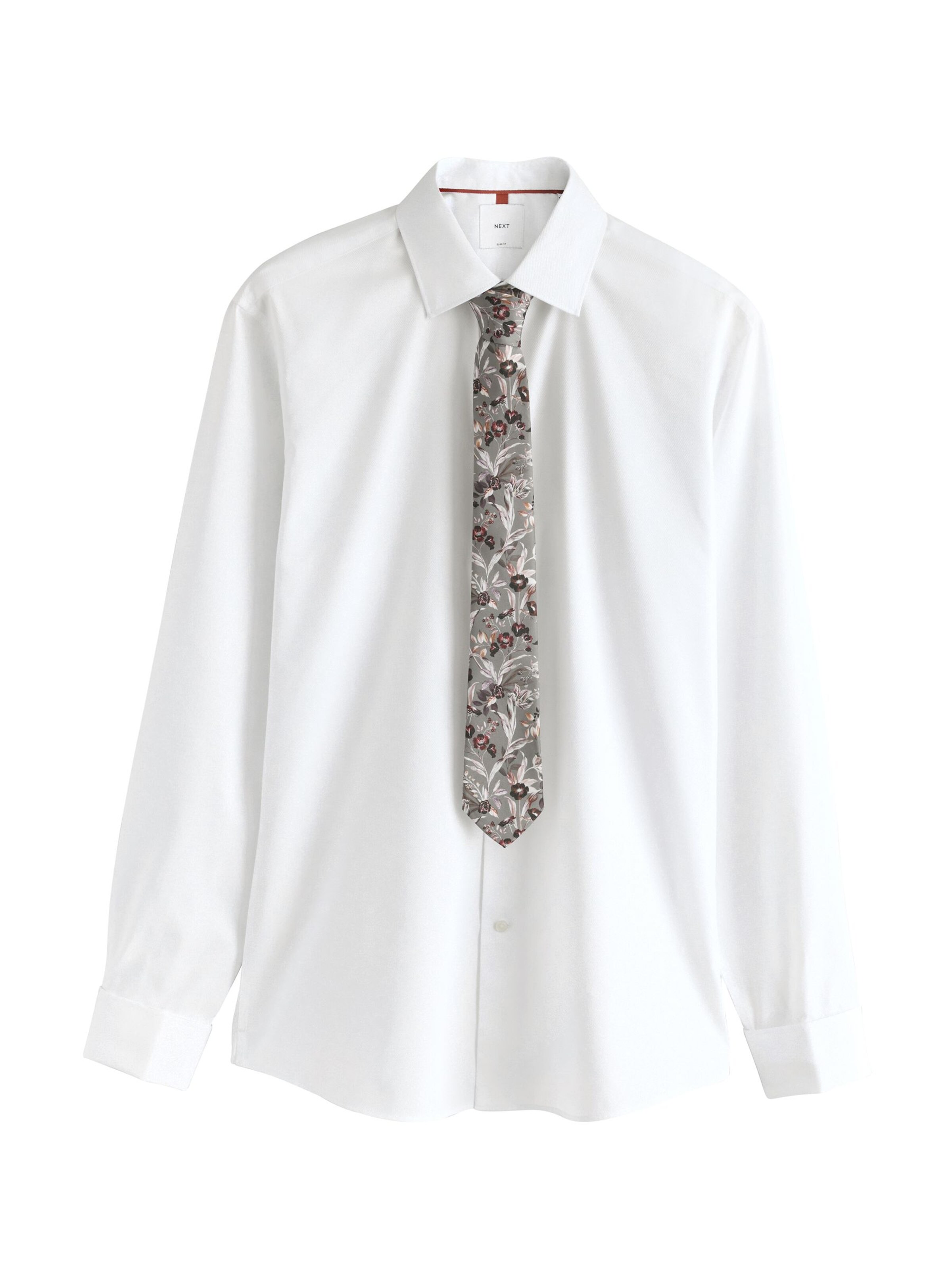 Next Regular Fit Set: Hemd und Krawatte in Grün: Vorderseite