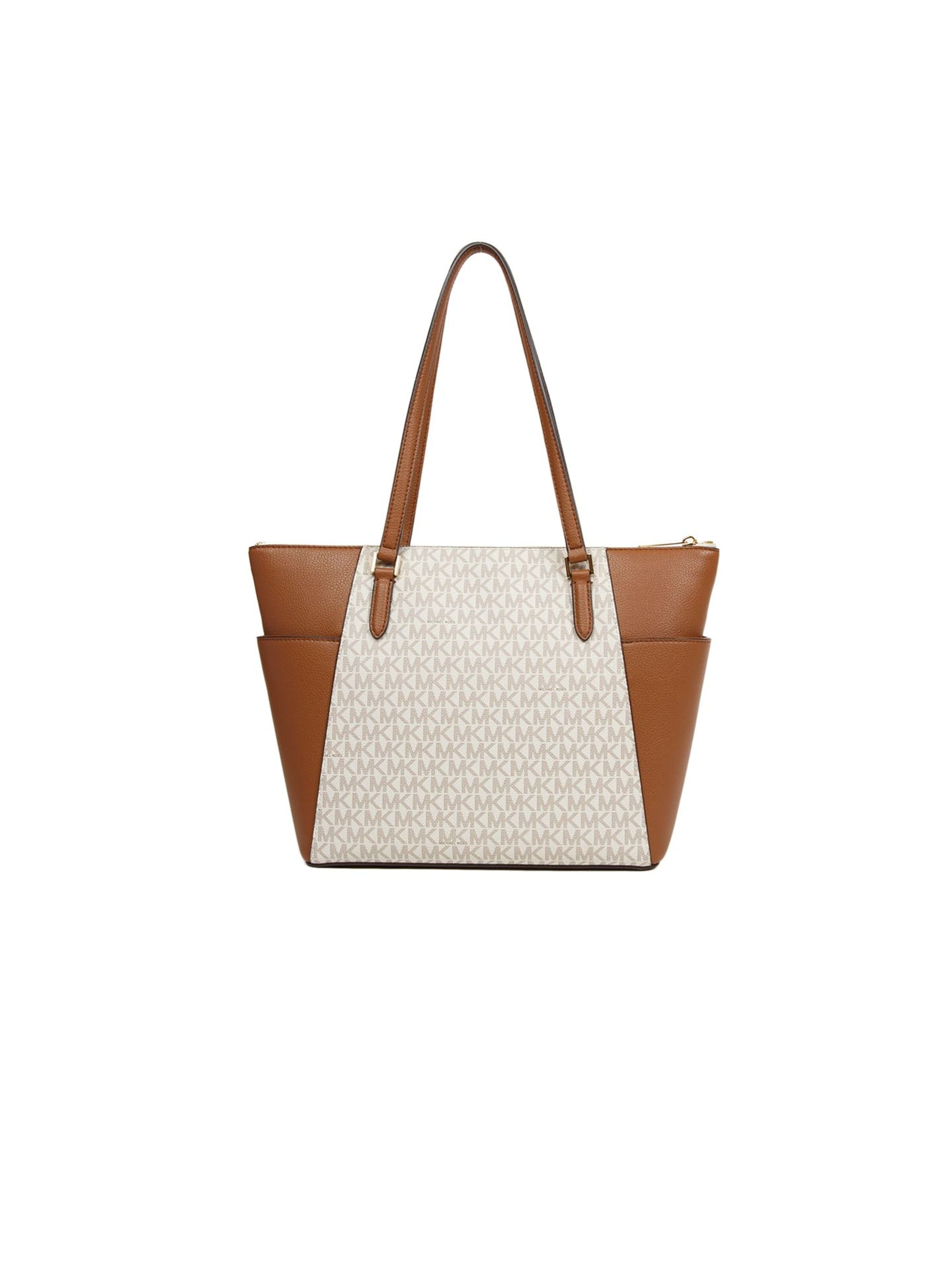 Shopper 'Charlotte Large Top-Zip Tote' di Michael Kors in beige